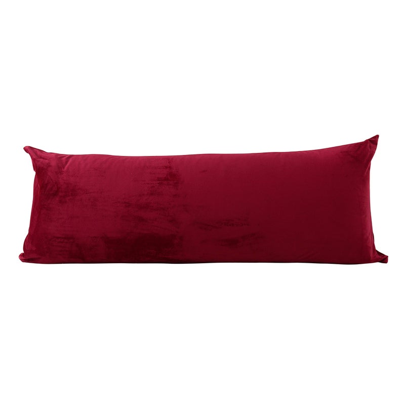 EVOLIVE Soft Micromink Body Pillow Cover 21''x54'', Wine (100% Polyester, Zipper Closure, US Women-Owned) - Image 1